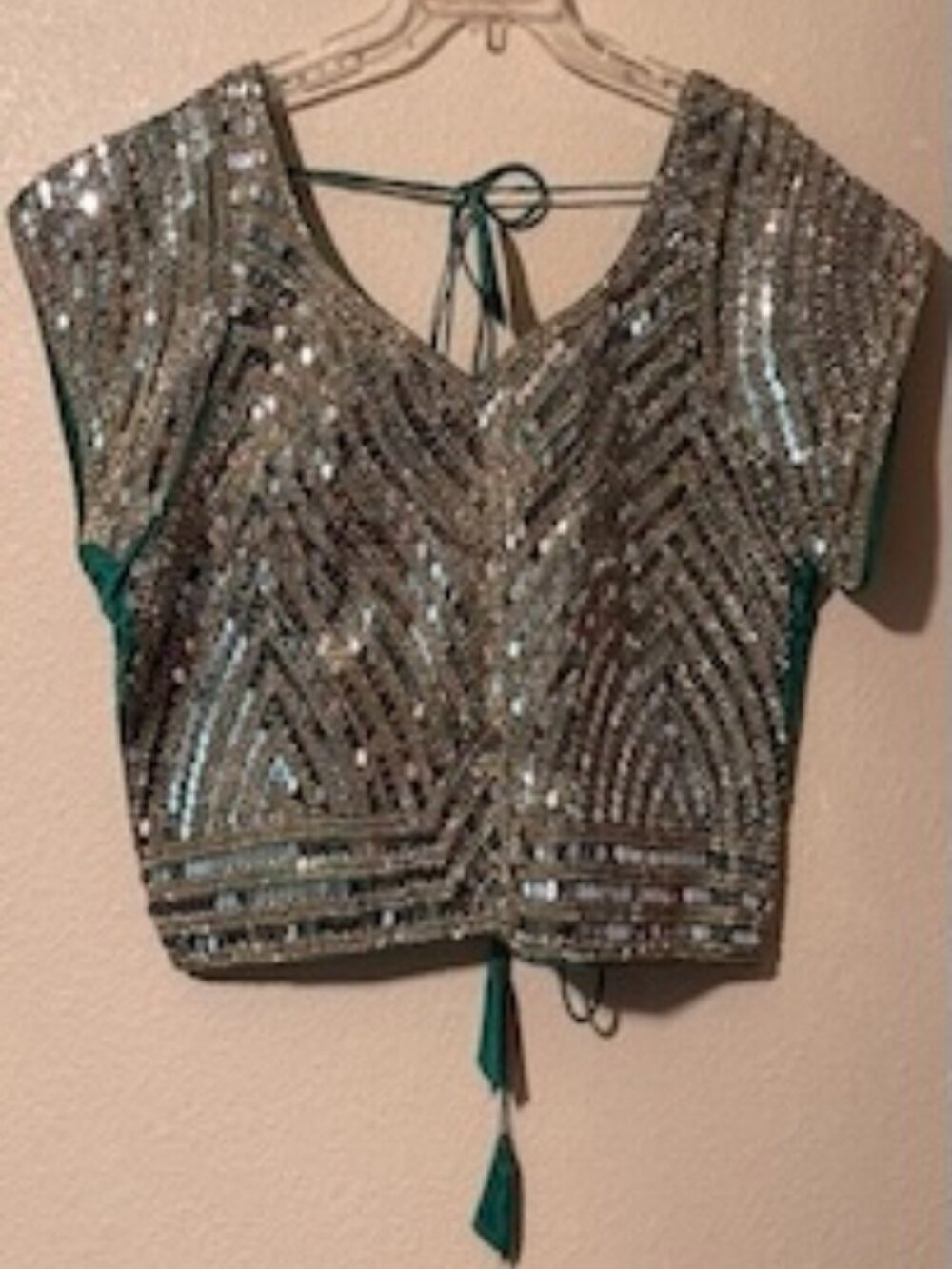 Heavy Readymade Green Saree Blouse